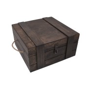 AHŞAP HEDİYELİK SİYAH KUTU KAPAK İÇİ YAZI YAZILIR  27X27CM 12CM YÜK.