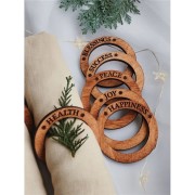 KİŞİYE ÖZEL AHŞAP PEÇETE HALKASI SETİ 6 LI PAKET ÇAP 7CM