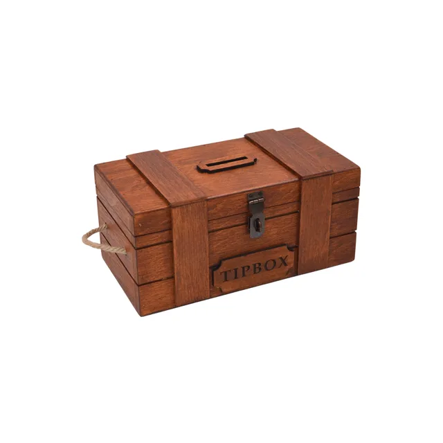 Ahşap Tipbox Tütün Rengi Kilitli Kutu 27x14x12 – Fotoğraf 1
