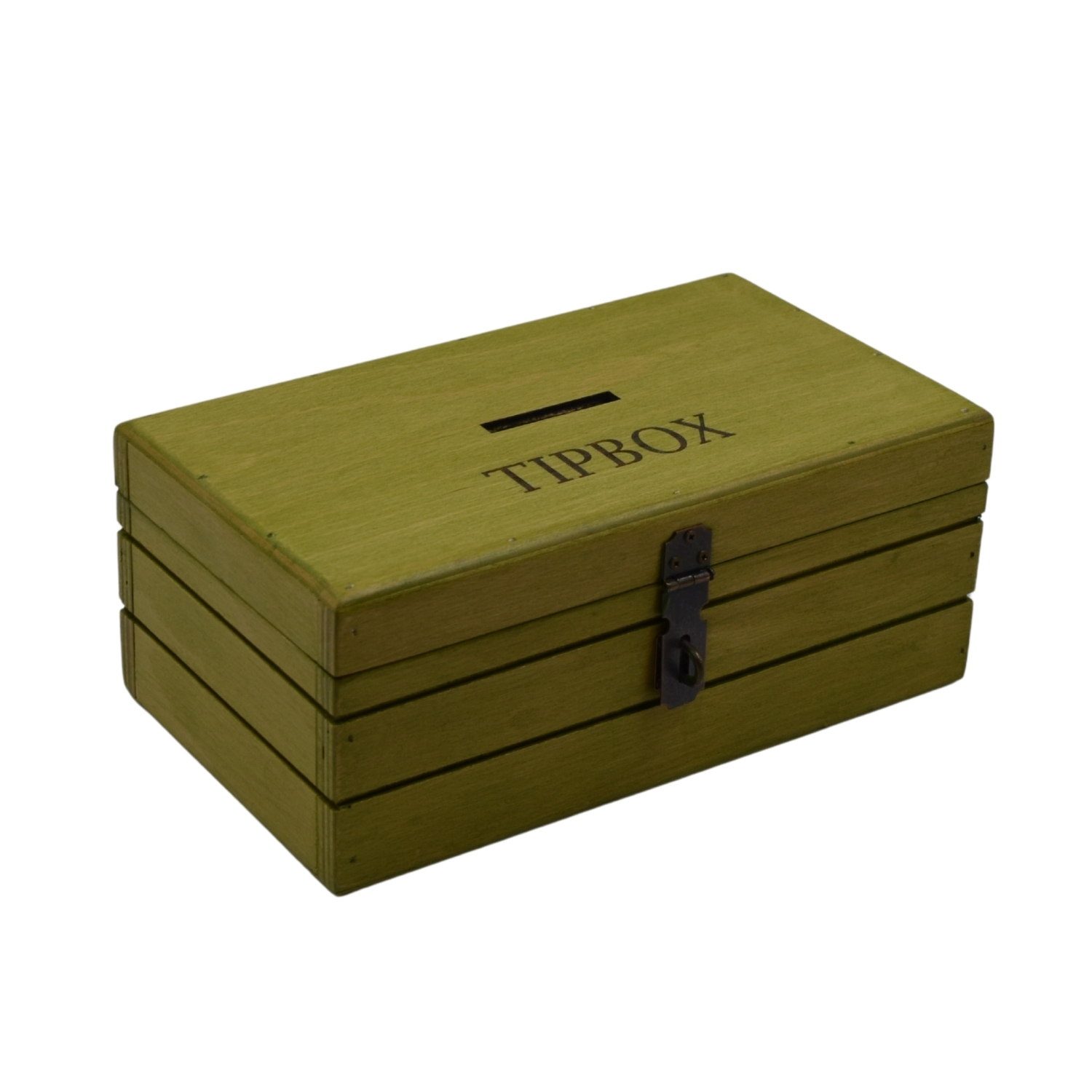 🔒 Ahşap Asma Kilitli Tipbox – 25cm x 14cm | Kayın Ağacı Bahşiş Kutusu