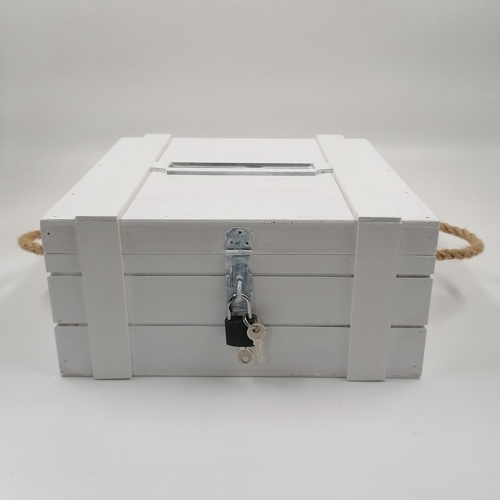 Beyaz Düğün Takı Kutusu 27x27cm Genişlik ve 12cm yükseklik