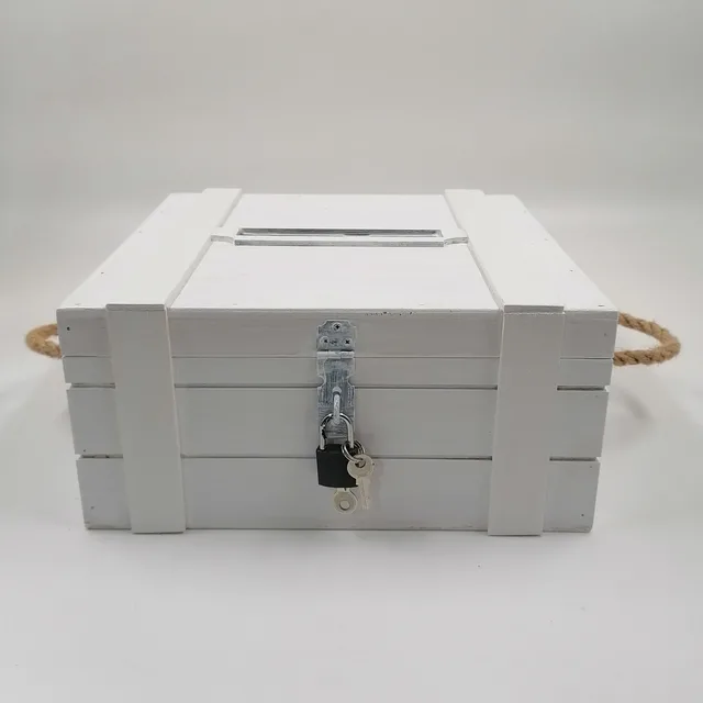 Beyaz Düğün Takı Kutusu 27x27cm Genişlik ve 12cm yükseklik – Fotoğraf 1