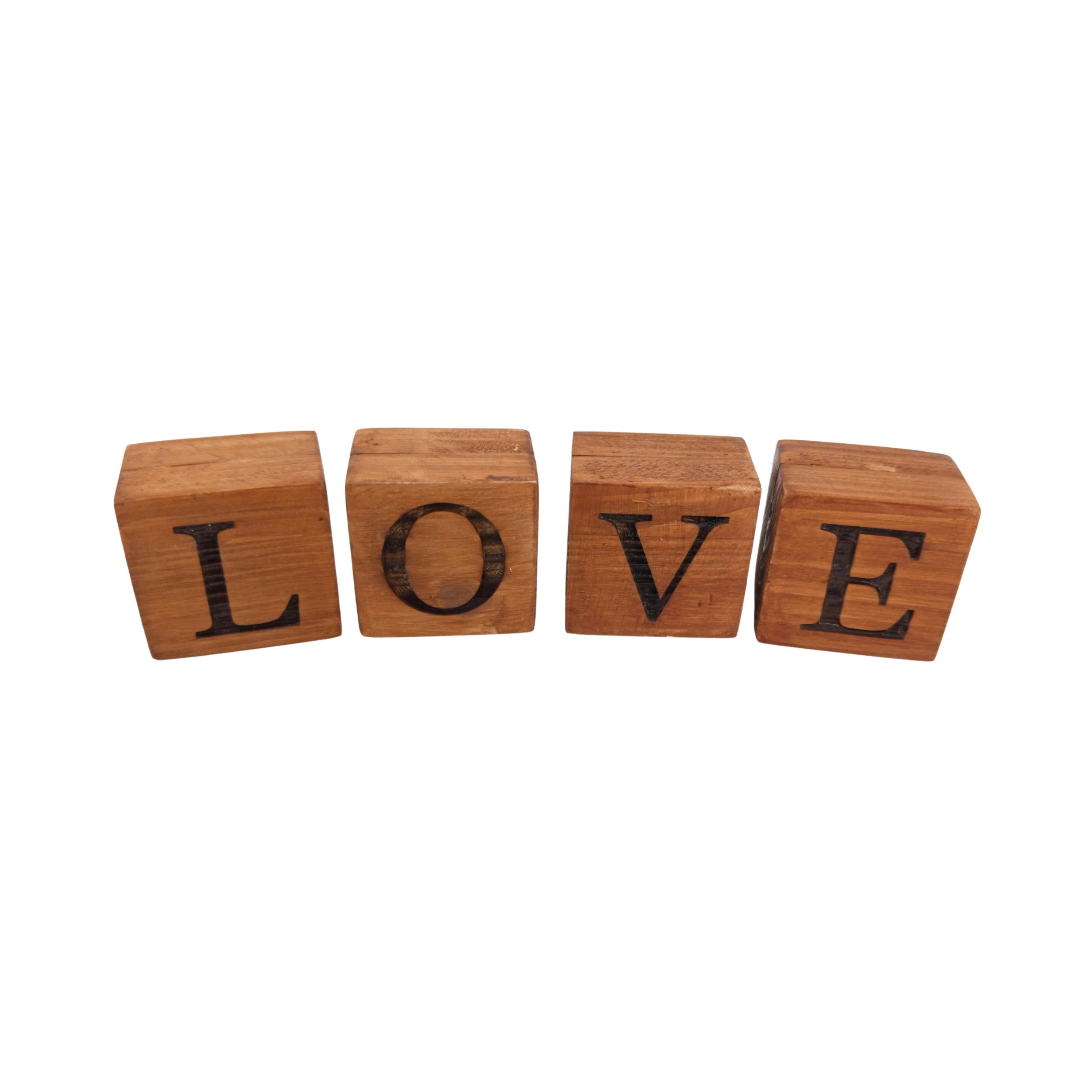 Dekoratif Retro Ahşap Küpler LOVE Temalı 5x4 cm