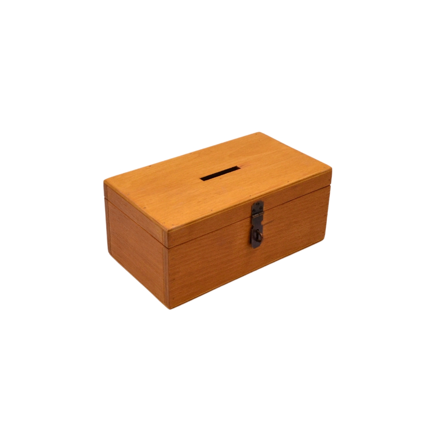 Retro Tip Box – Sarı Meşe, 27x14x10 cm, Asma Kilit Hediyeli 🔑🌿