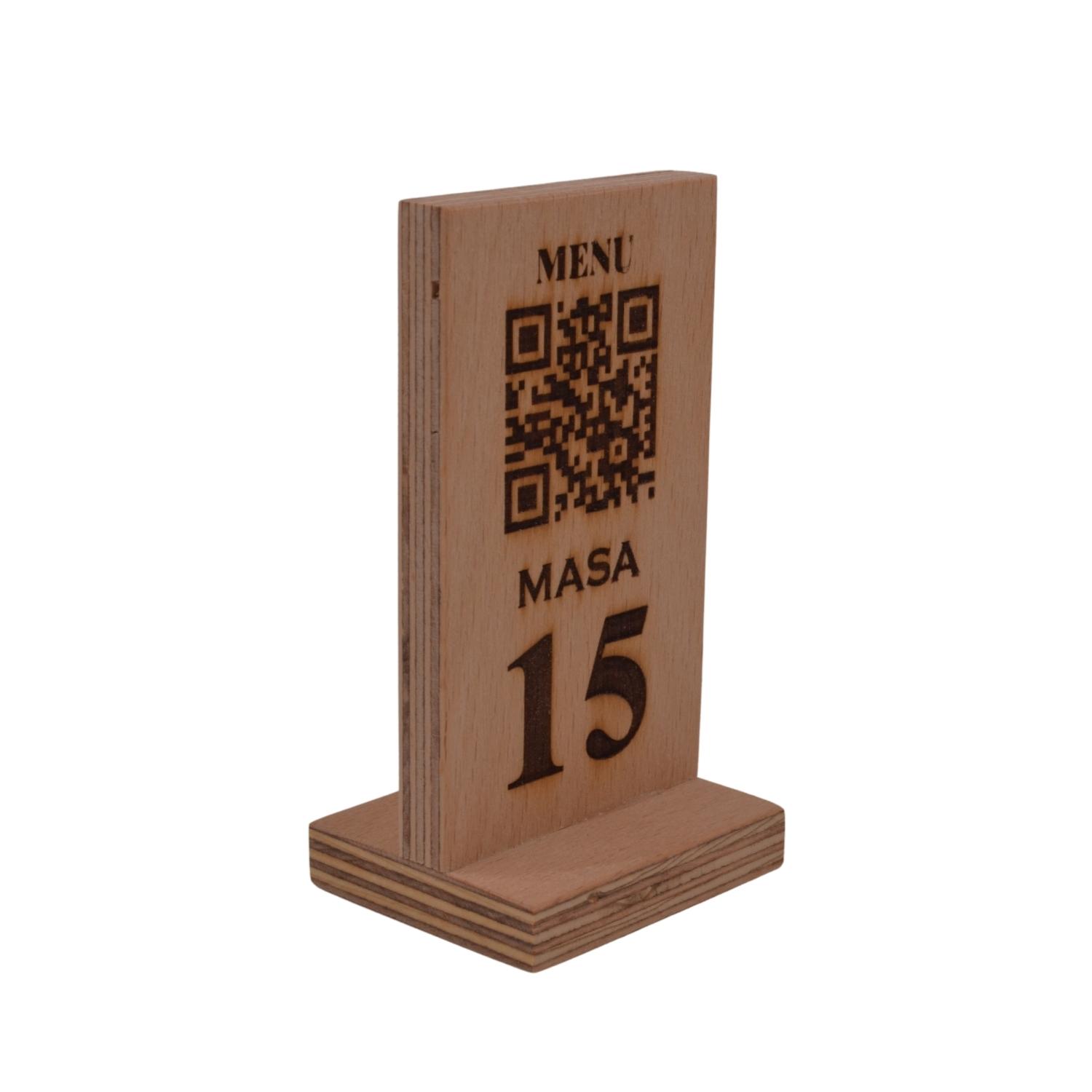 Qr Menü Masa Üstü Ahşap Biblo Tarzında