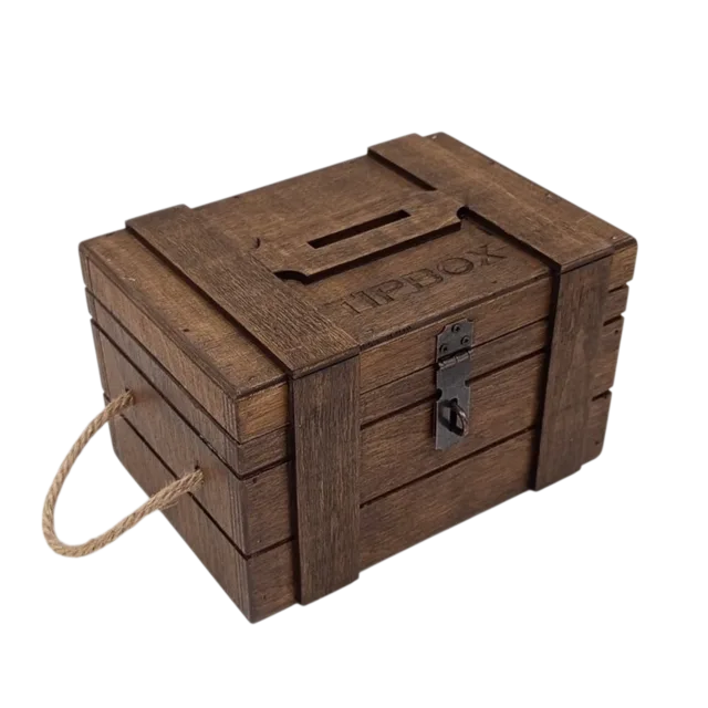 Ahşap Tipbox Bahşiş Kutusu 20x14cm Genişlik 14cm Yükseklik – Fotoğraf 1