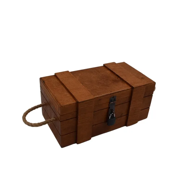 📦 Ahşap Kilitli Anı Kutusu – 27cm x 14cm x 12cm – Fotoğraf 1