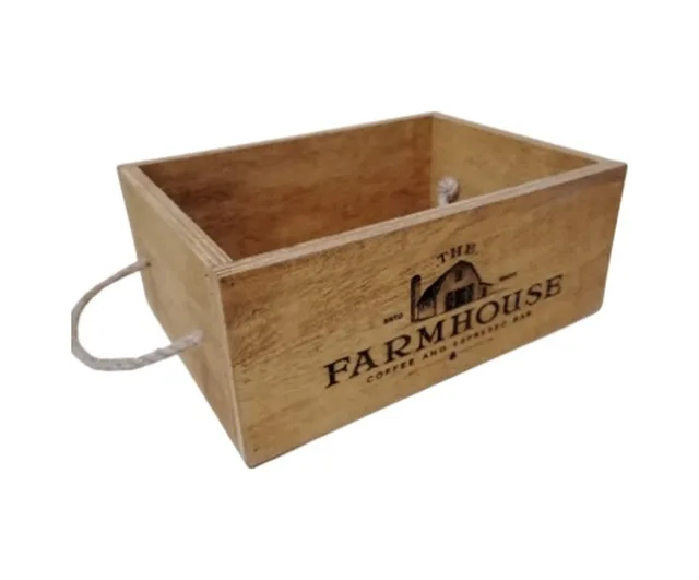 Farmhouse Ahşap Kasa Organizer Banyo Mutfak Salon Için Dekoratif Kutu – Fotoğraf 1