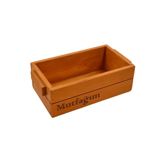 ✨🌟 Ahşap Mutfak Organizer Kutusu – “Mutfağım” Yazılı 🌟✨ – Fotoğraf 1