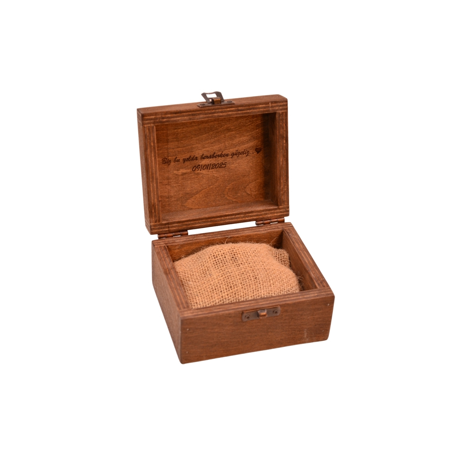 💍 Mini Ahşap Yüzük Kutusu – 9x9x5 cm | Kişiye Özel & El Yapımı Tasarım