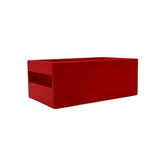 🟥 Kırmızı Ahşap Organizer Kutu – 25 × 16 × 10 cm | Kişiye Özel & El Yapımı – Fotoğraf 1