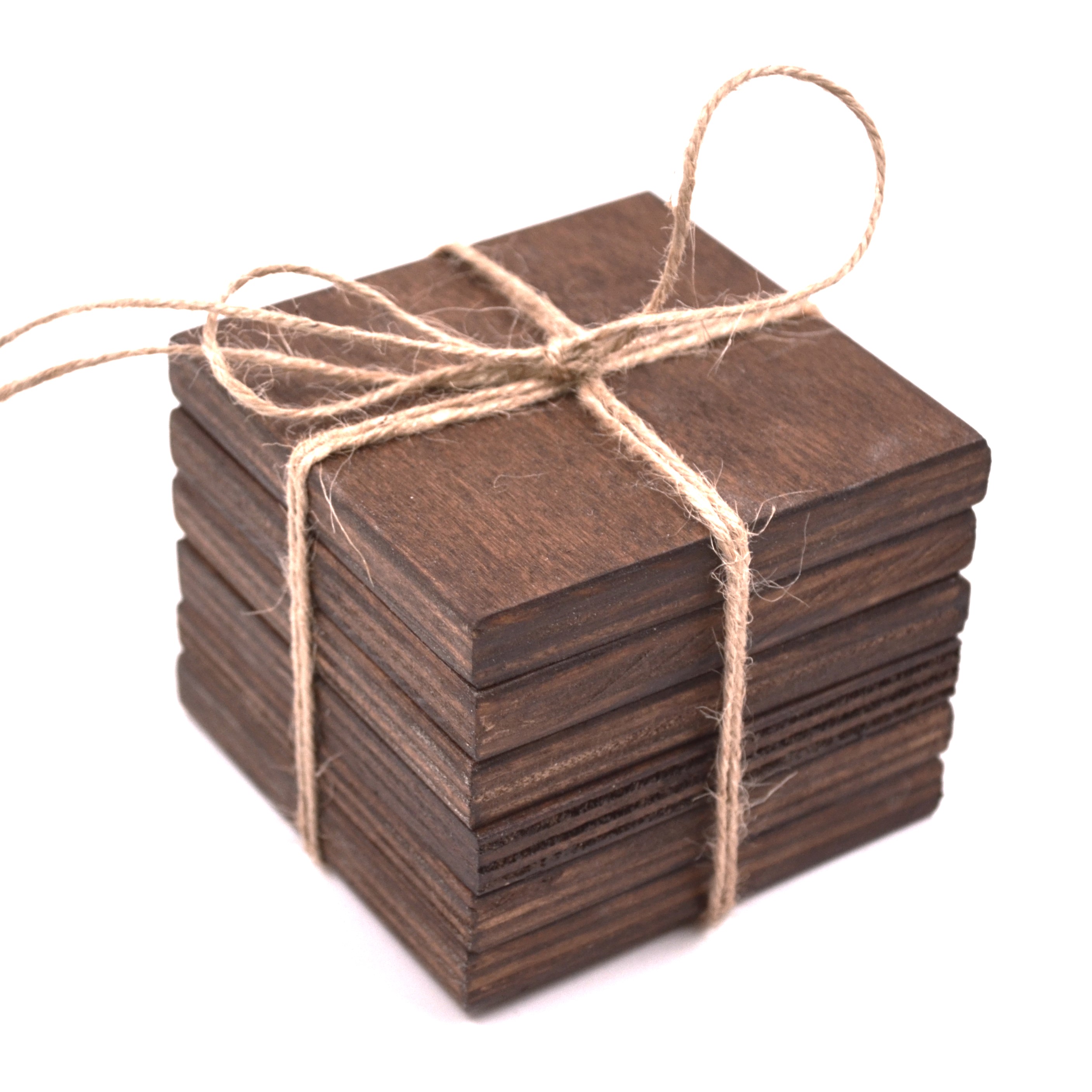 🪵 Ahşap Bardak Altlığı Seti – 6’lı | 9x9 cm
