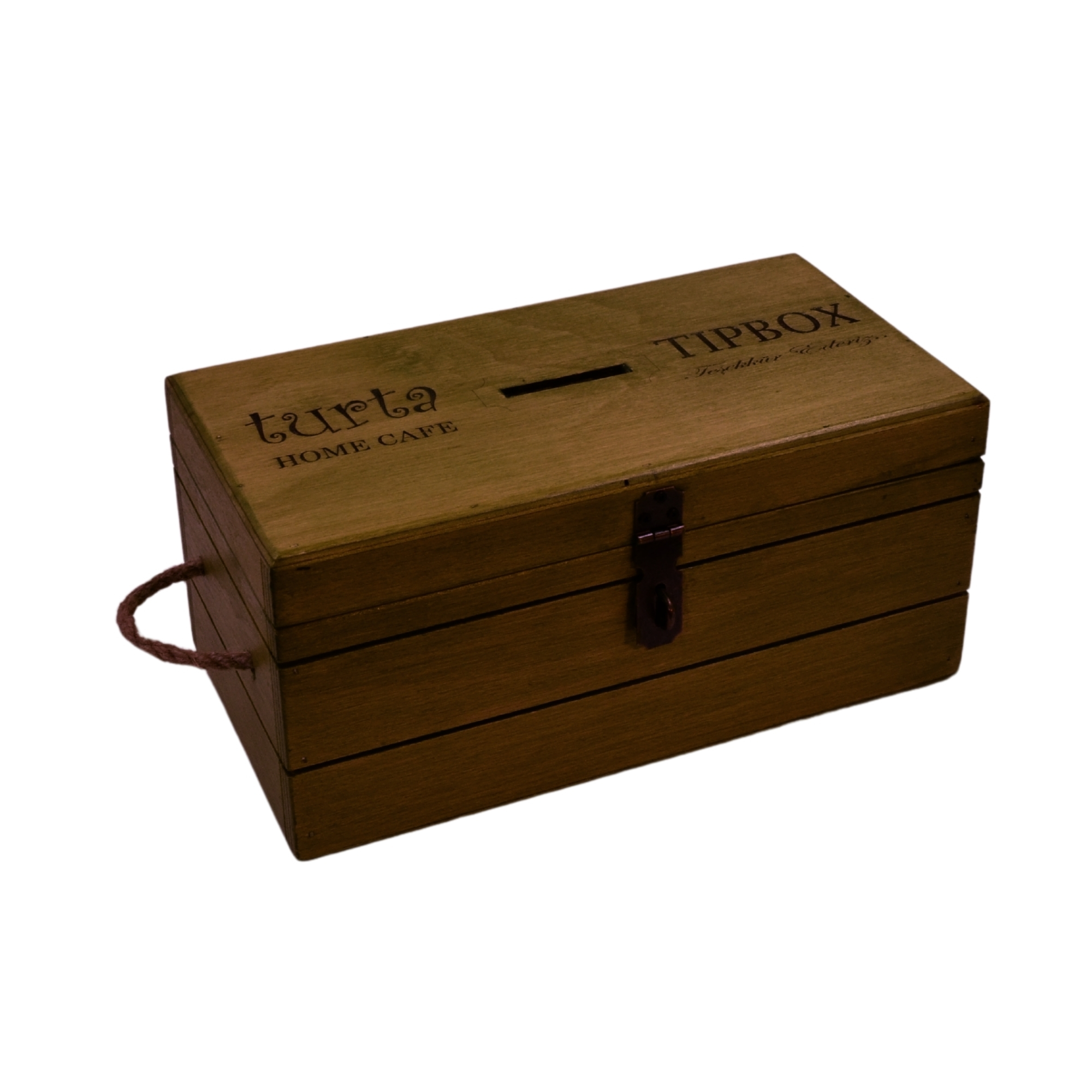 🟤 Ahşap Tipbox – 27×14×12 cm | Asma Kilitli, Logolu, El Yapımı
