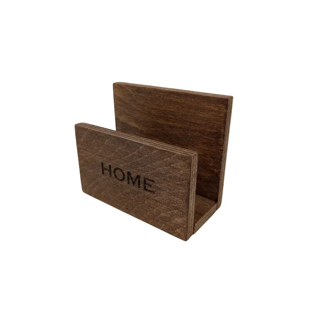 🍽️ Ceviz HOME Yazılı Peçetelik | 13 cm x 13 cm – Fotoğraf 1