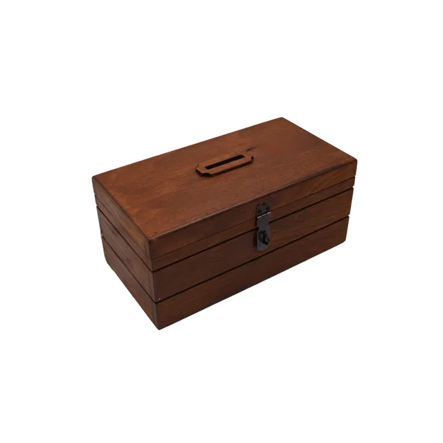 TUN'S WOODS Ahşap Tip box Asma Kilitli Kayın Marin, Fındık Kabuğu Renk – Fotoğraf 1