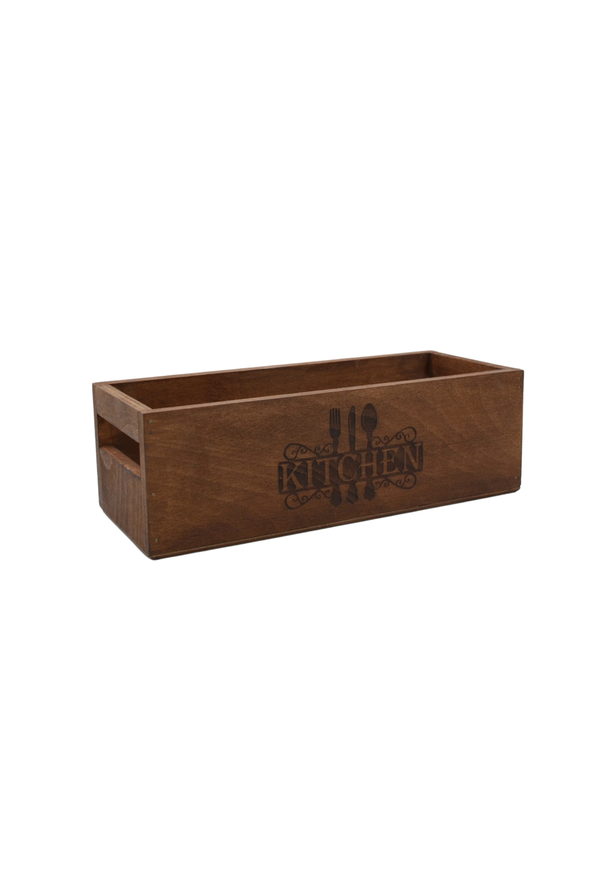 Ahşap Organizer Kahverengi Mutfak Organizer Çok Amaçlı 32cm Uzunluk 11cm Genişli