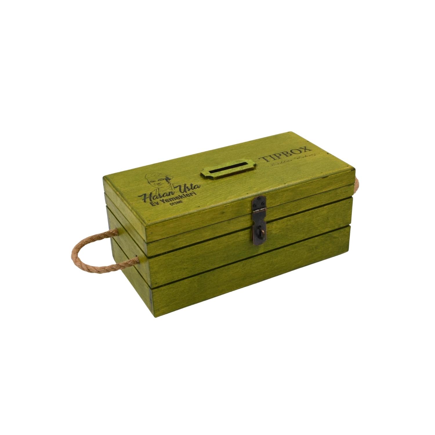 Firmalara Özel Logolu Tipbox (27X14x12cm) Yeşil, Asma Kilit Hediyeli