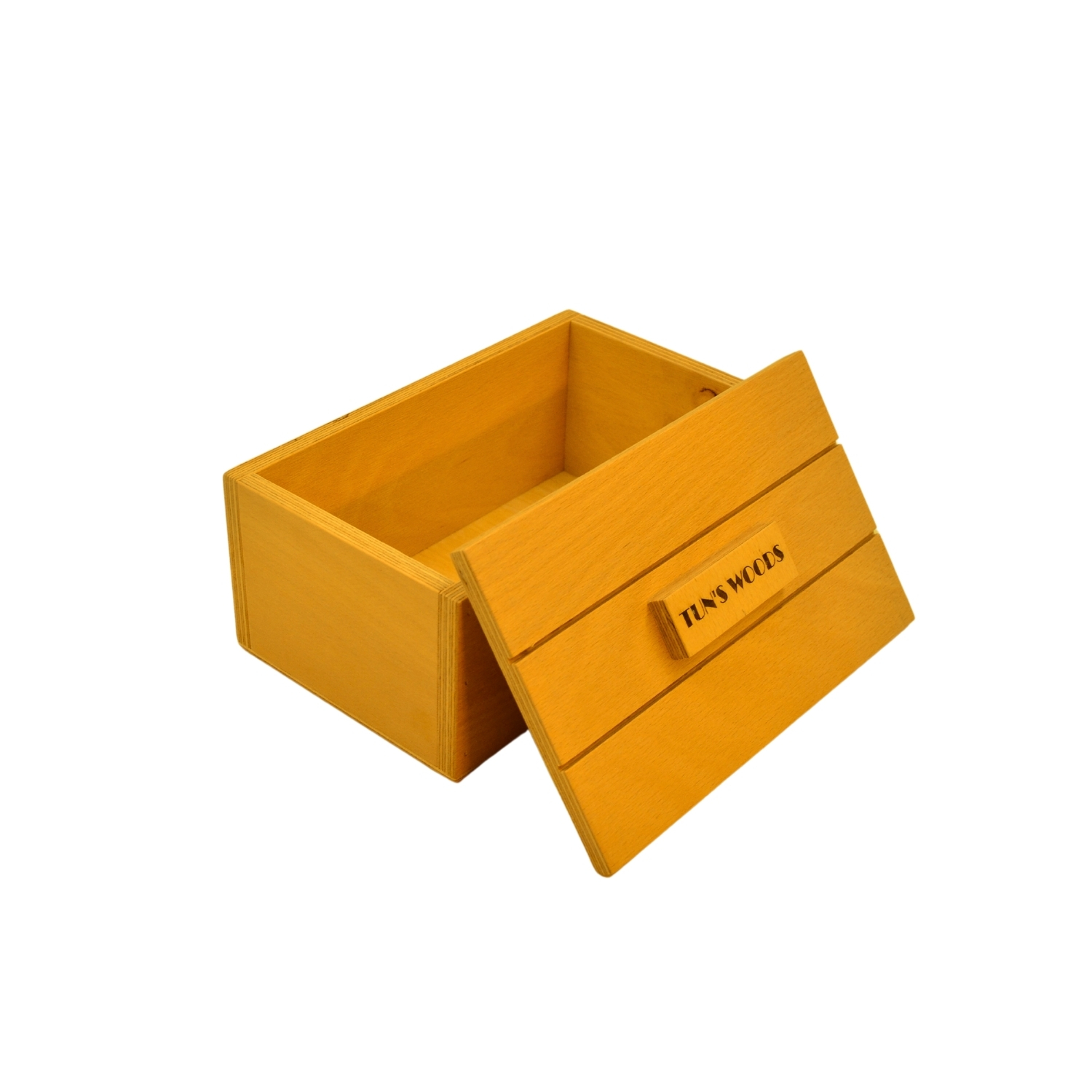 Ahşap Kutu – Kapaklı & Kulplu Dekoratif | 25 x 14 cm | Sarı Kayın Ahşap